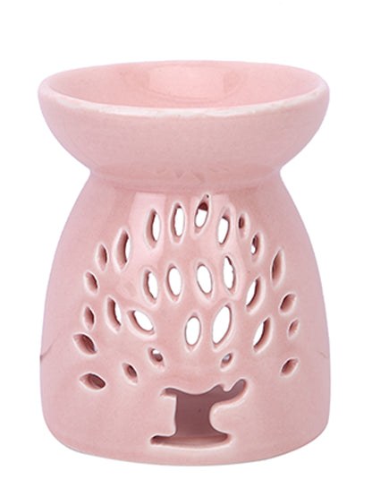 Artisanal Pink Ceramic Oil Burner For Sophisticated Home Fragrance