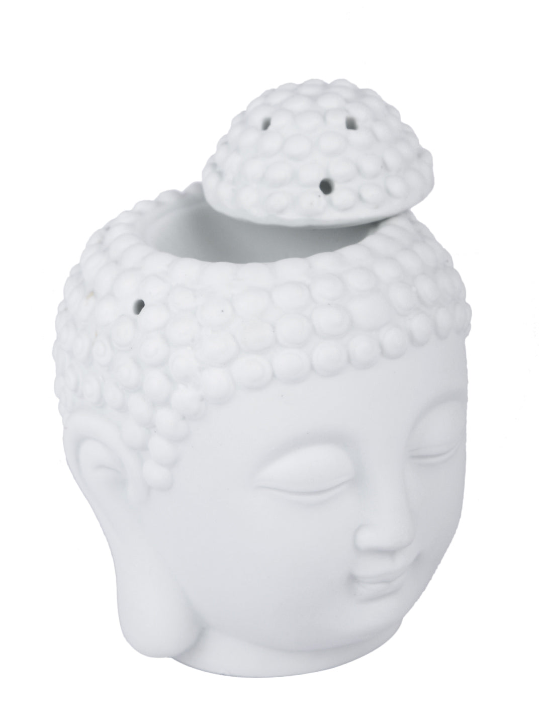 White Zen Gradient Buddha Head  Ceramic Aroma OilDiffusers