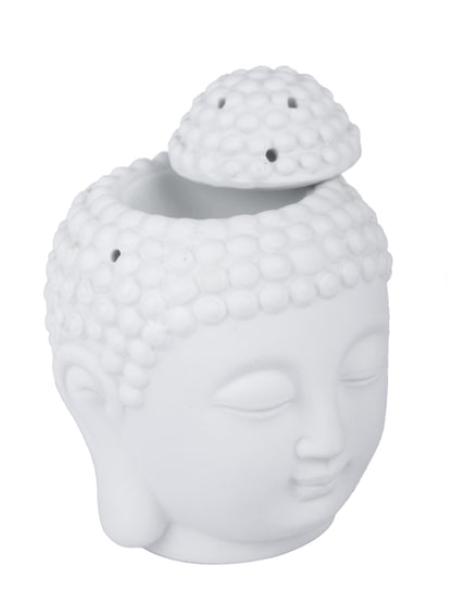 White Zen Gradient Buddha Head  Ceramic Aroma OilDiffusers