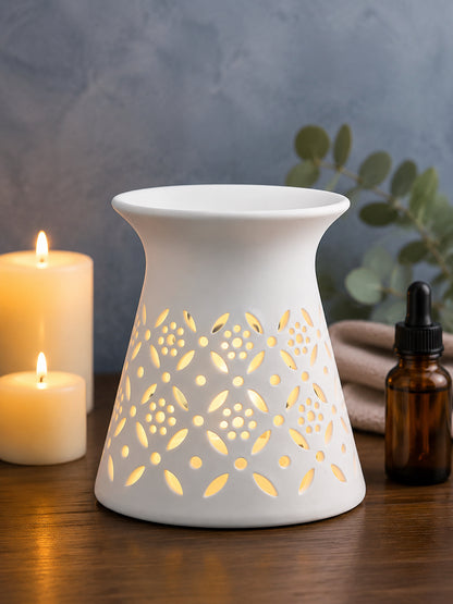 White Textured Ceramic Aroma OilDiffusers