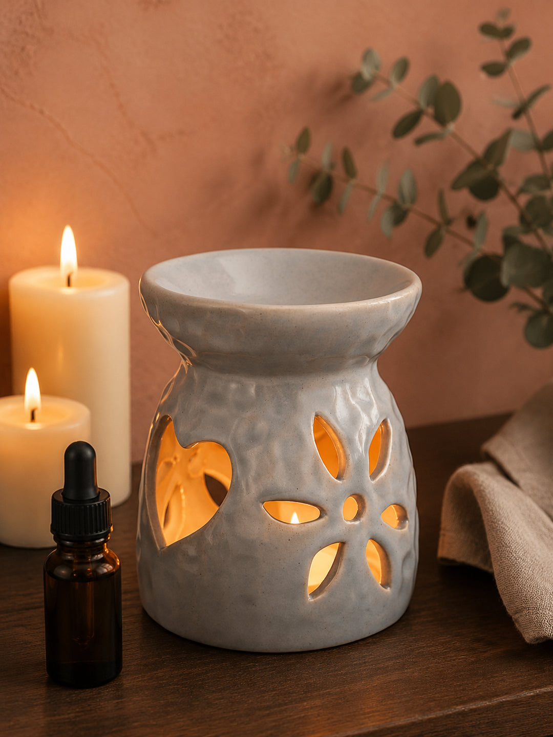 Grey Textured Ceramic Aroma OilDiffusers