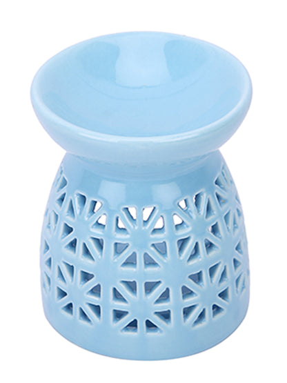 Artisanal Sky Blue Ceramic Oil Burner For Sophisticated Homes