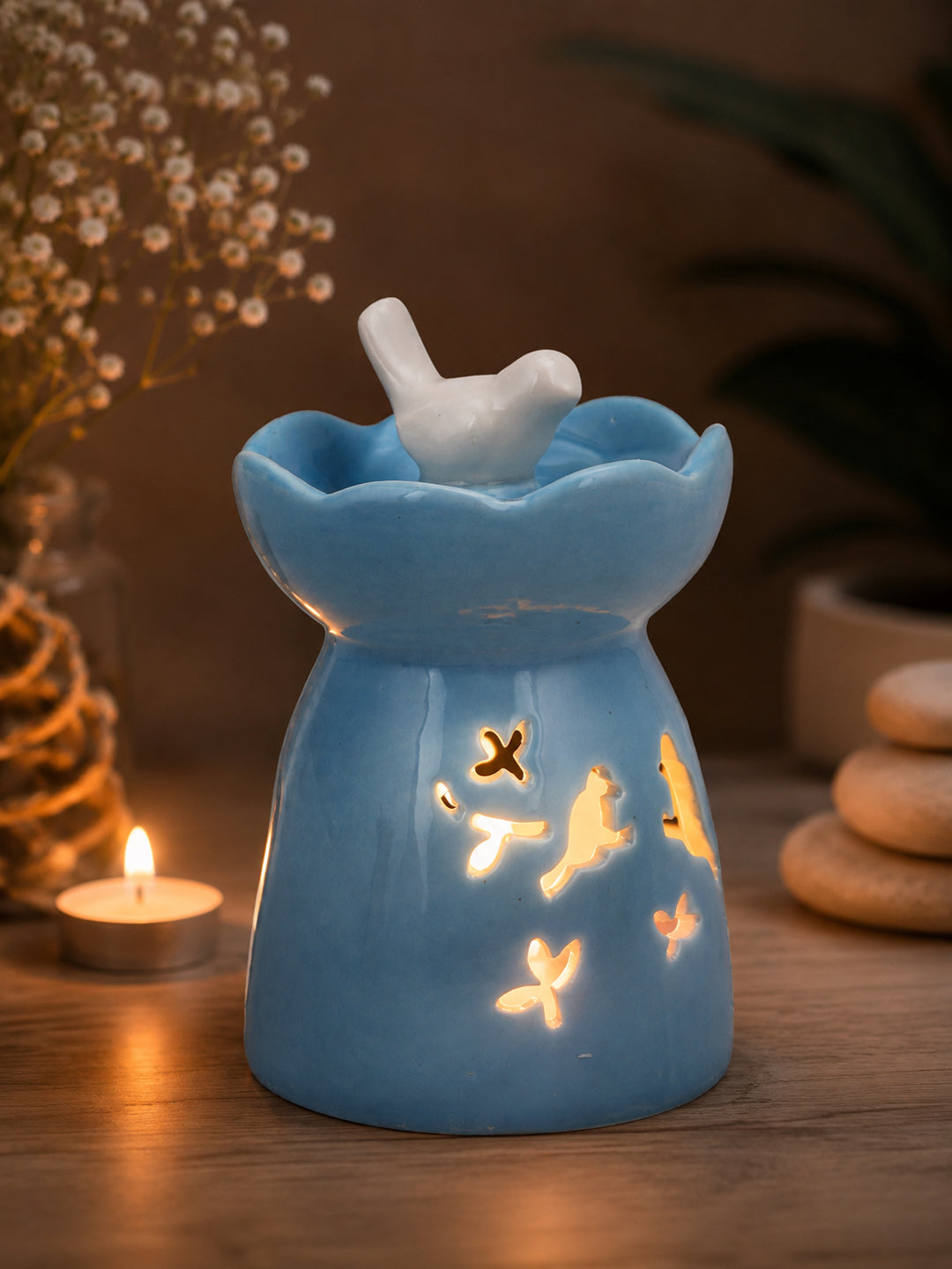 Blue & White Textured Ceramic Aroma OilDiffusers