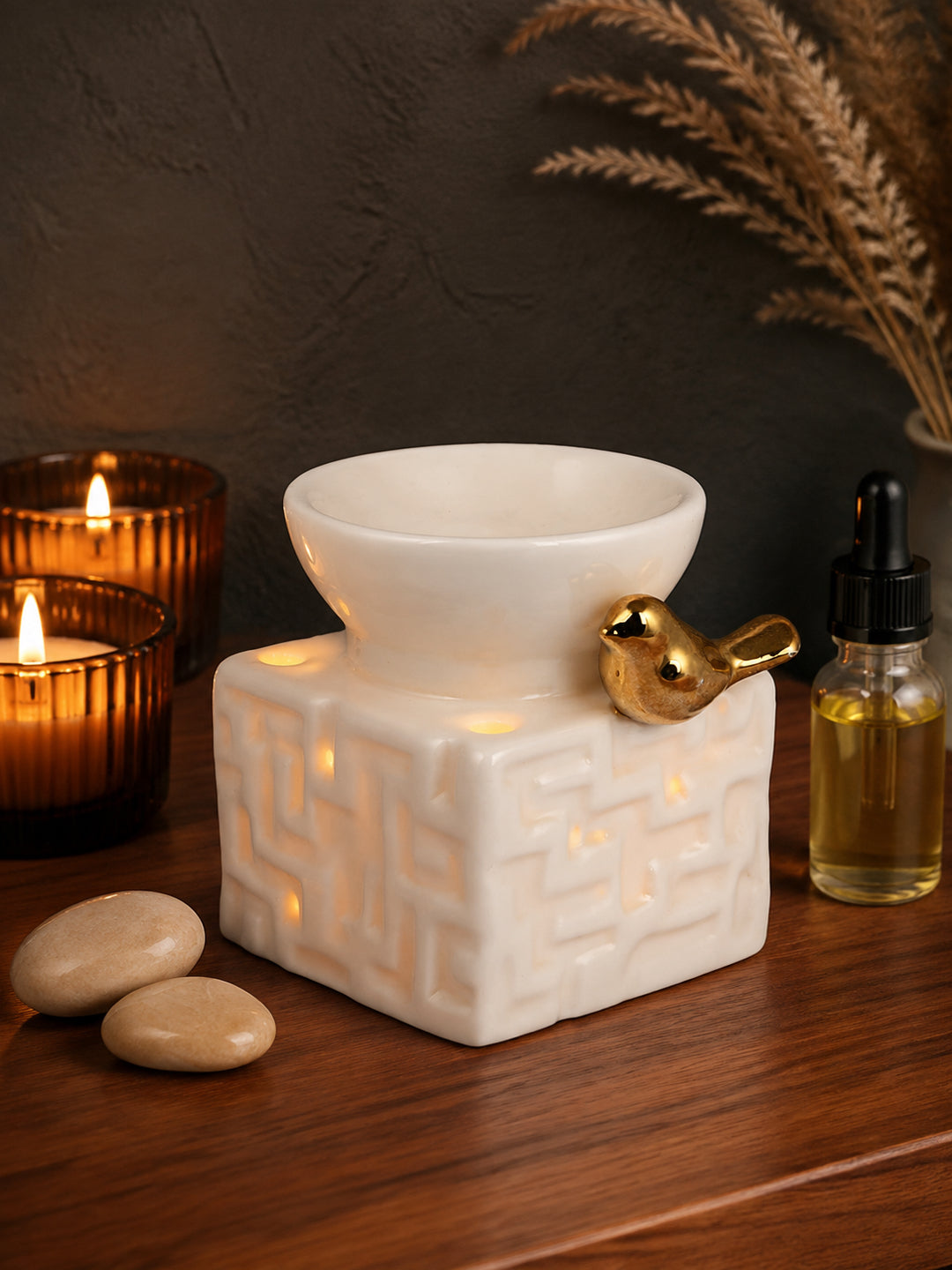 White Textured Ceramic Aroma OilDiffusers