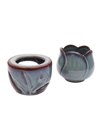 Artisanal Glazed Floral Ceramic Essential Oil Diffuser Luxury Ornament