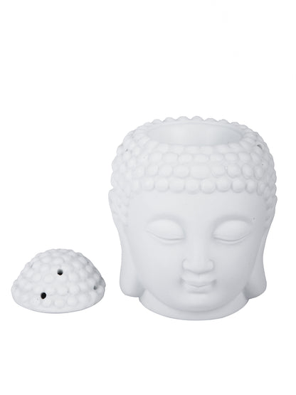 White Zen Gradient Buddha Head  Ceramic Aroma OilDiffusers