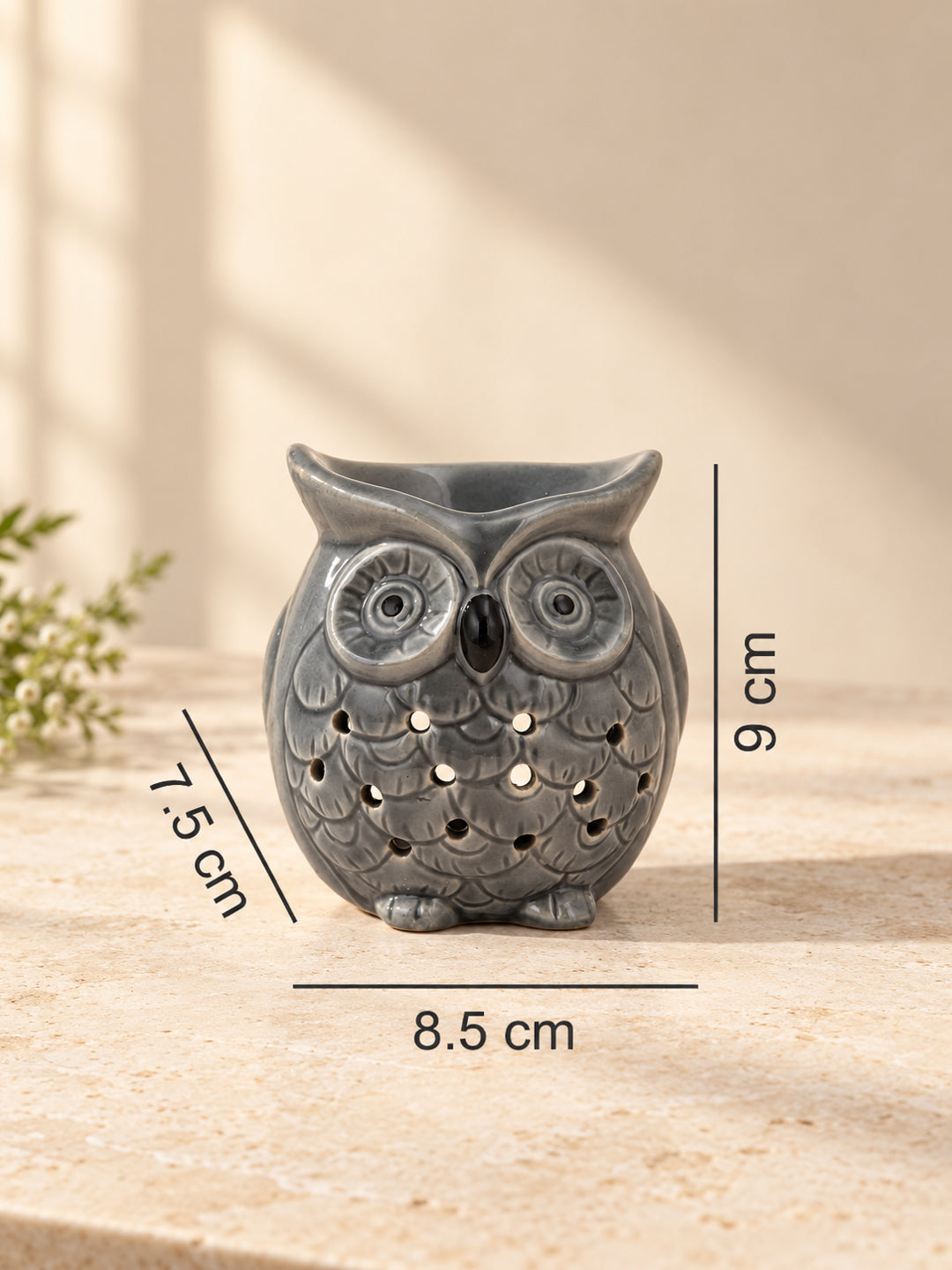 Grey & Black Ceramic Owl Aroma OilDiffusers