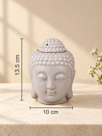 Grey Textured Zen Gradient Buddha Head Diffuser