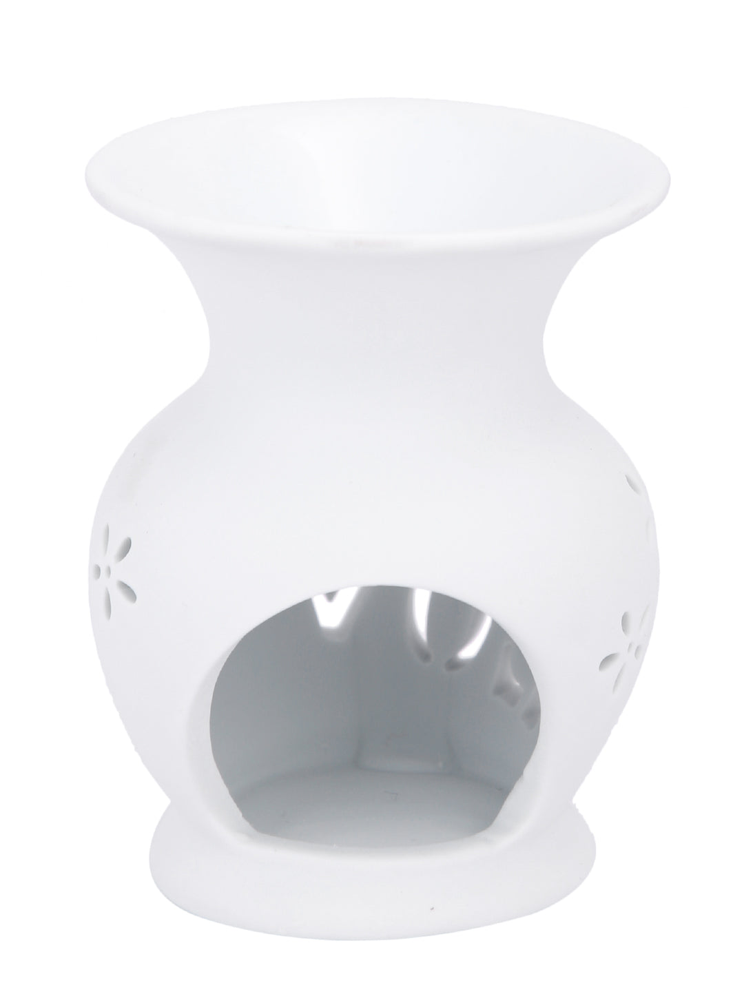 White LOVE Cutout Ceramic Oil Burner Tealight Aromatherapy Lamp