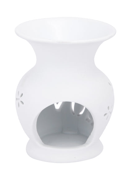 White LOVE Cutout Ceramic Oil Burner Tealight Aromatherapy Lamp