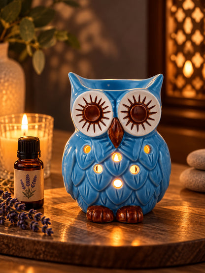 Blue & White Ceramic Owl Aroma Oil Diffusers
