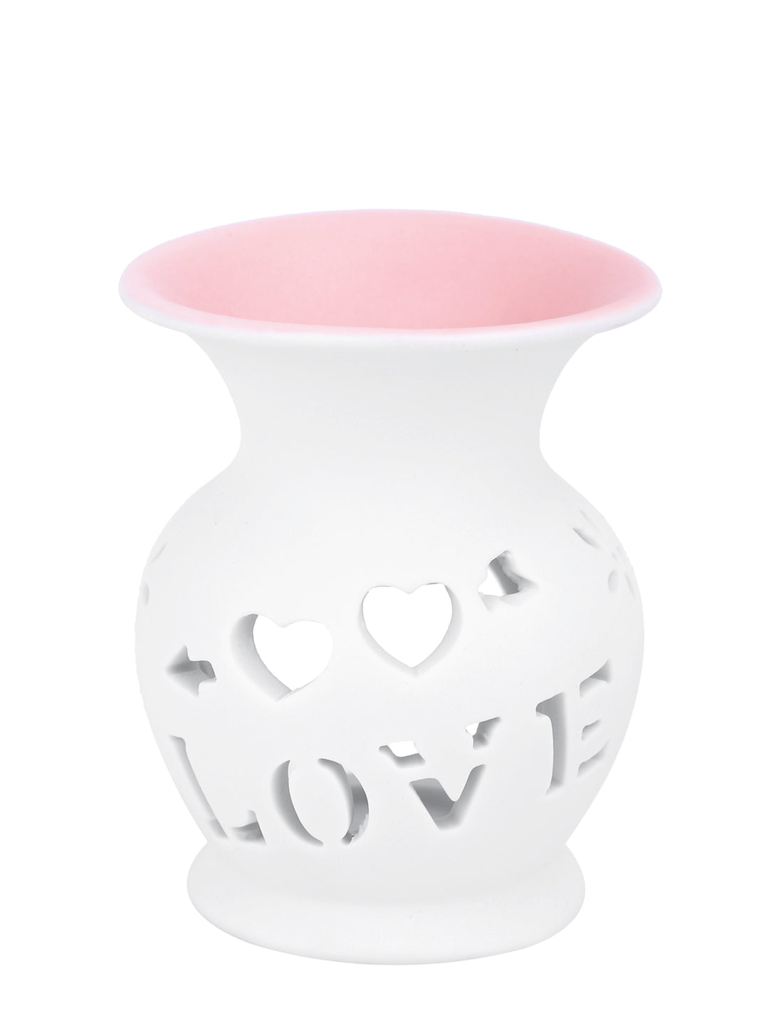 Pink LOVE Cutout Ceramic Oil Burner Tealight Aroma Diffuser