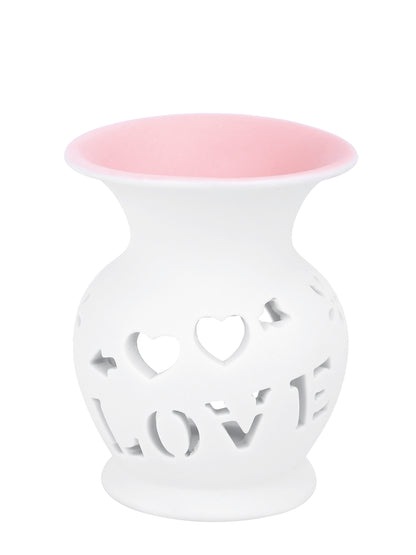 Pink LOVE Cutout Ceramic Oil Burner Tealight Aroma Diffuser