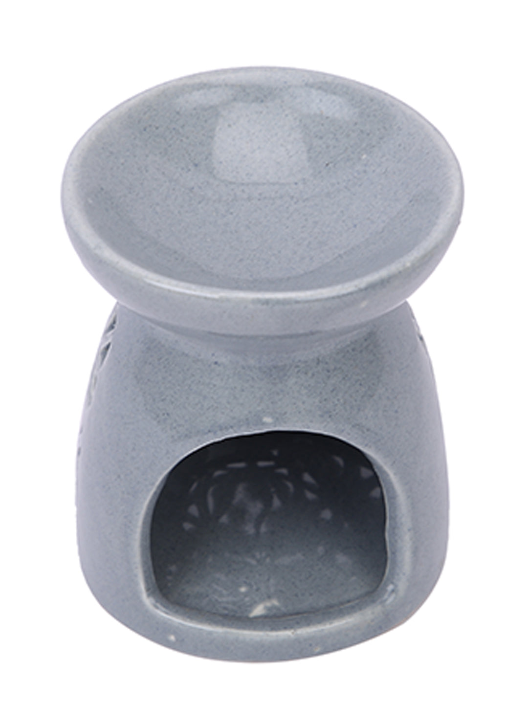 Modern Minimalist Ceramic Oil Burner With Intricate Geometric Cutwork