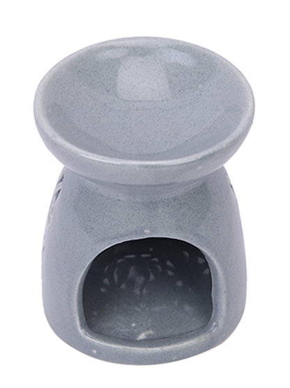 Modern Minimalist Ceramic Oil Burner With Intricate Geometric Cutwork