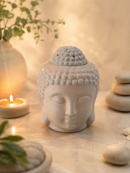 Grey Textured Zen Gradient Buddha Head Diffuser