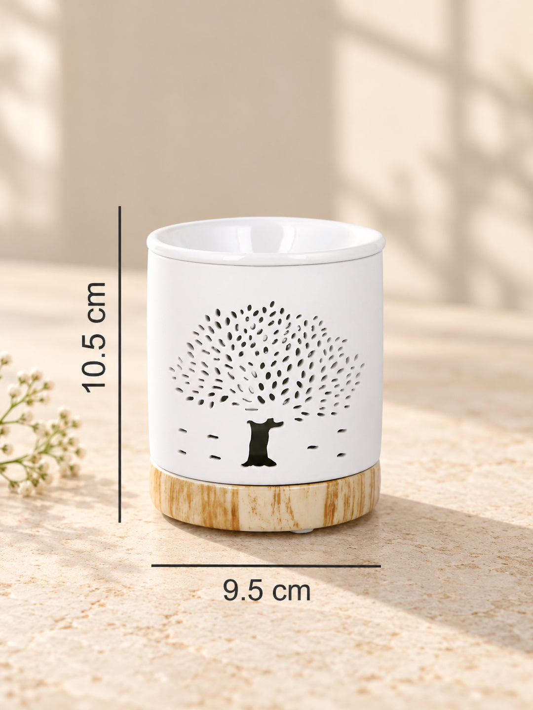 White & Beige Textured Ceramic Aroma OilDiffusers