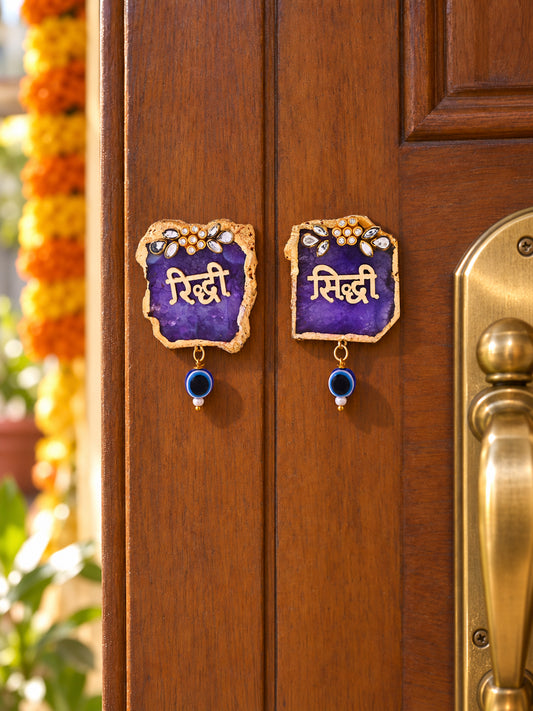 Purple Siddhi Riddhi Agate Decor