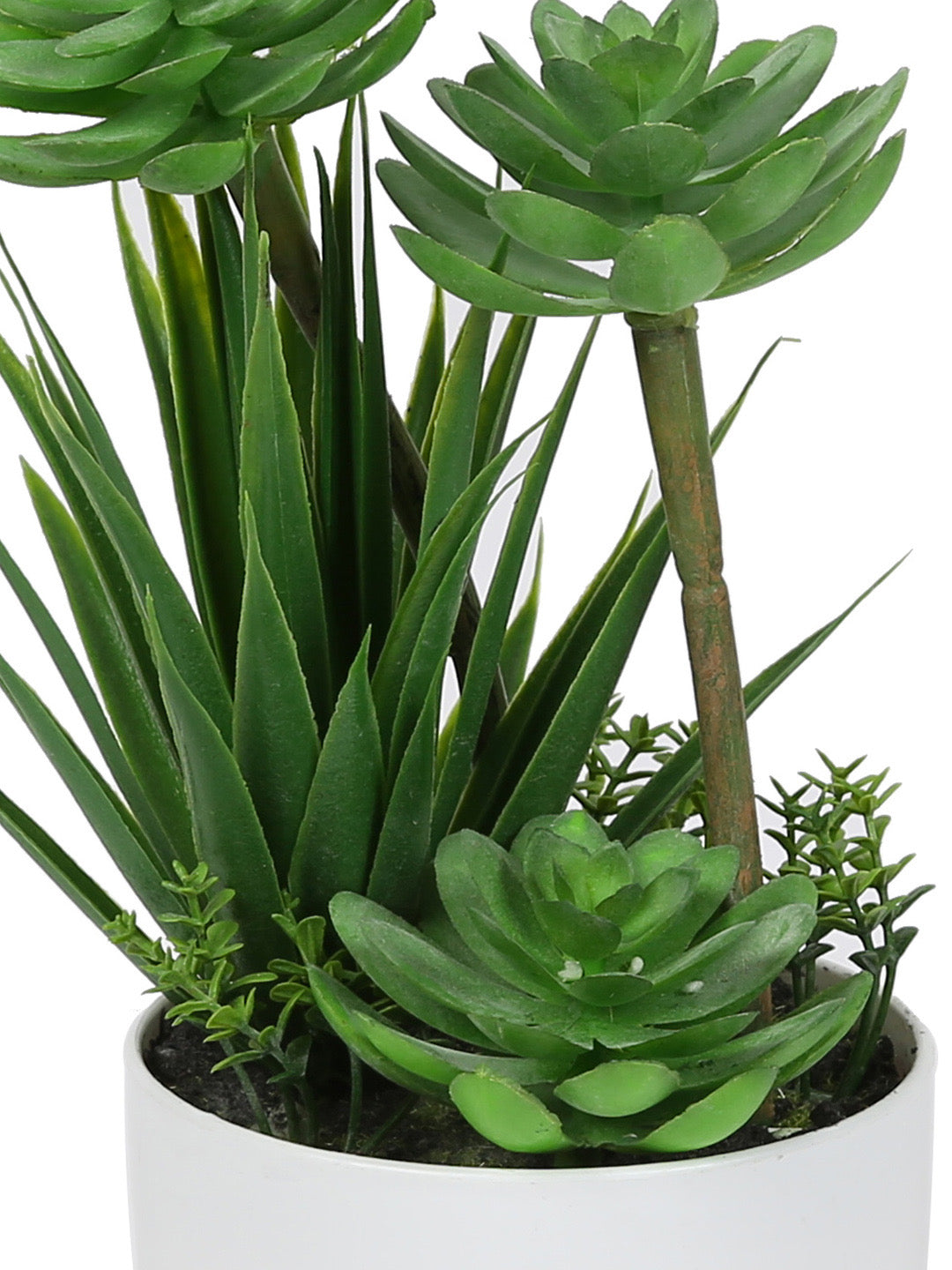 Green Plastic Artificial Plant with ABS Plastic Pot - Default Title (APL18275)