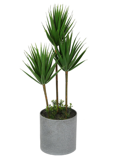 Green Plastic Artificial Plant with ABS Plastic Pot - Default Title (APL18278)