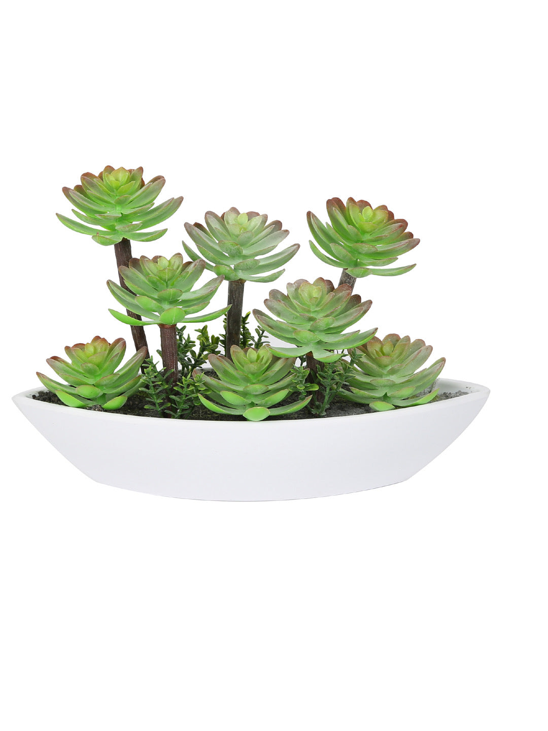 Green Plastic Artificial Plant with ABS Plastic Pot - Default Title (APL18285)