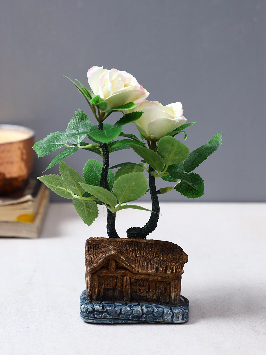 Colorful and Attractive White Rose Bonsai Plant - Default Title (APL20203)