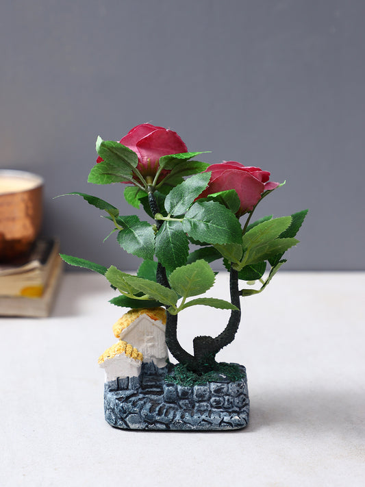Artificial Decorative Rose Bonsai House Plant - Default Title (APL20208)