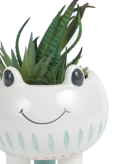 Green Cactus Artificial Plants with Ceramic Pot - Default Title (APL20356GR)