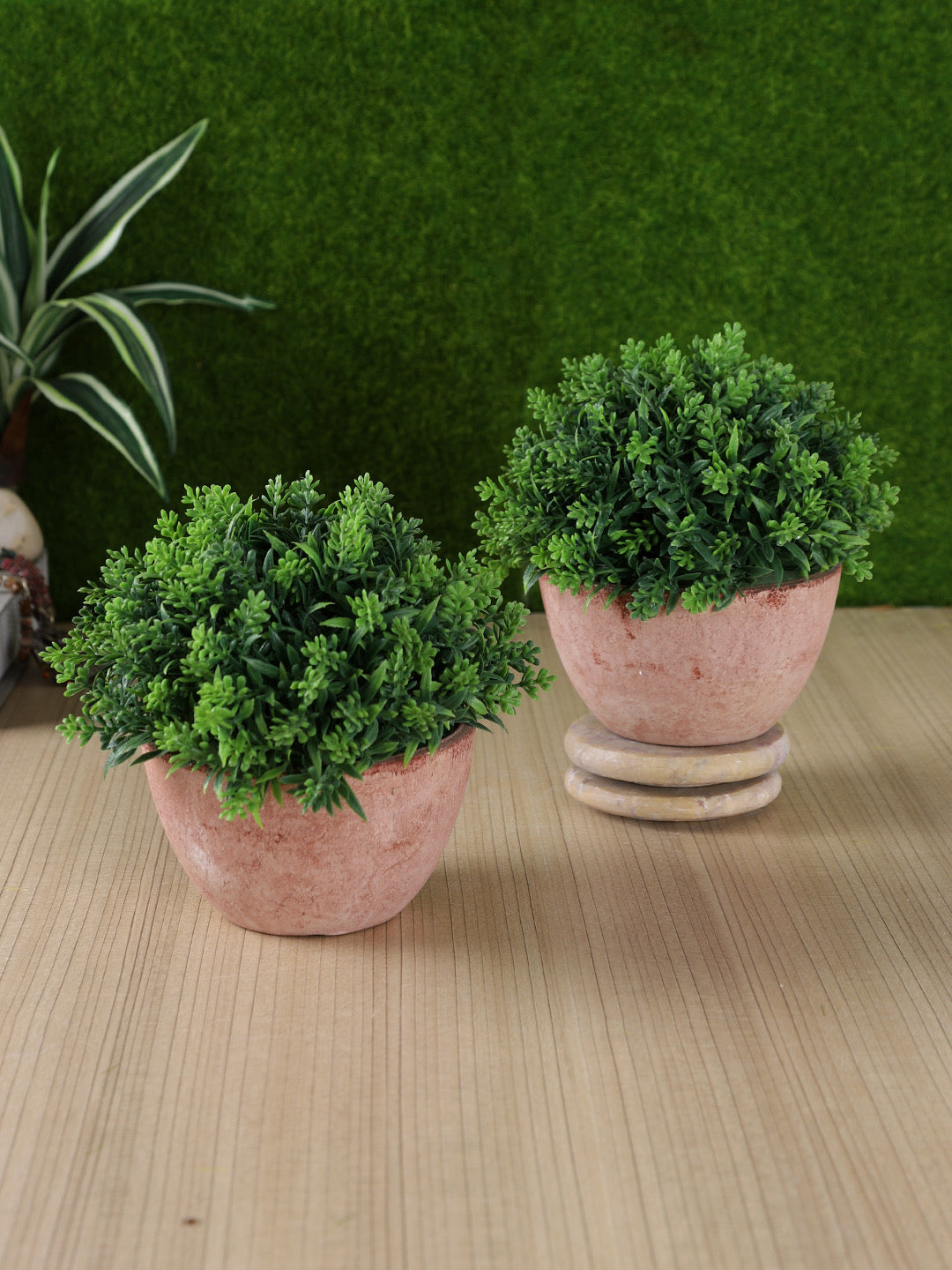 Natural touch Green Indore Artificial Plant with Pot Set of 2 - Default Title (APL2073A_2)