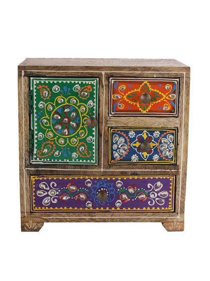 Handcrafted and Handpainted Chest of Drawer - Default Title (BOXJM22193)