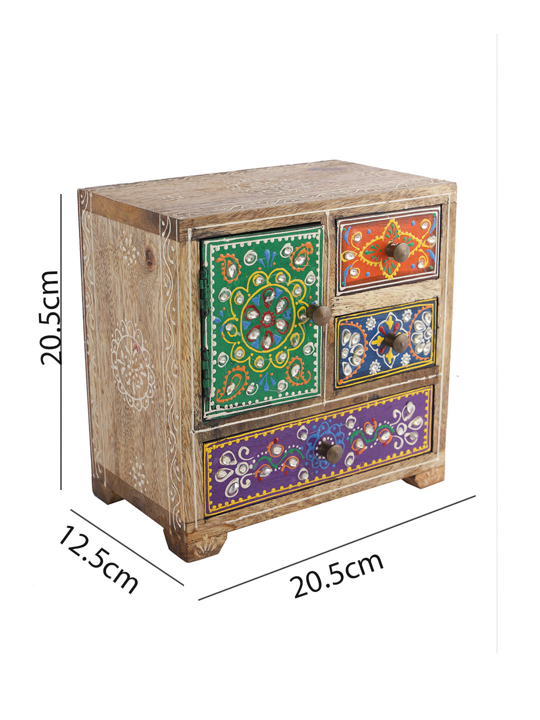 Handcrafted and Handpainted Chest of Drawer - Default Title (BOXJM22193)