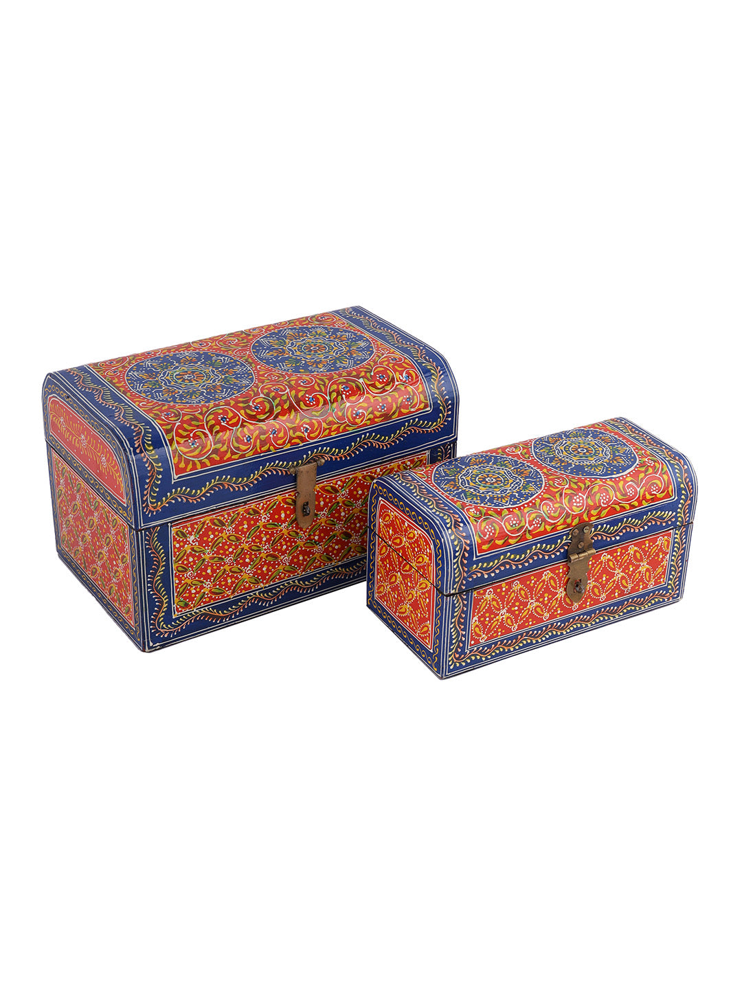 Set of 2 Handpainted Multi-utility Storage Box - Default Title (BOXJM2234_2)