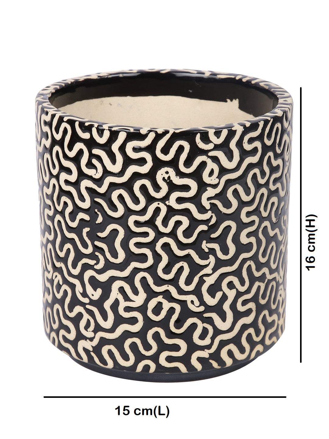 Intricate Design Ceramic Pot for Desk - Default Title (CERF2182A)