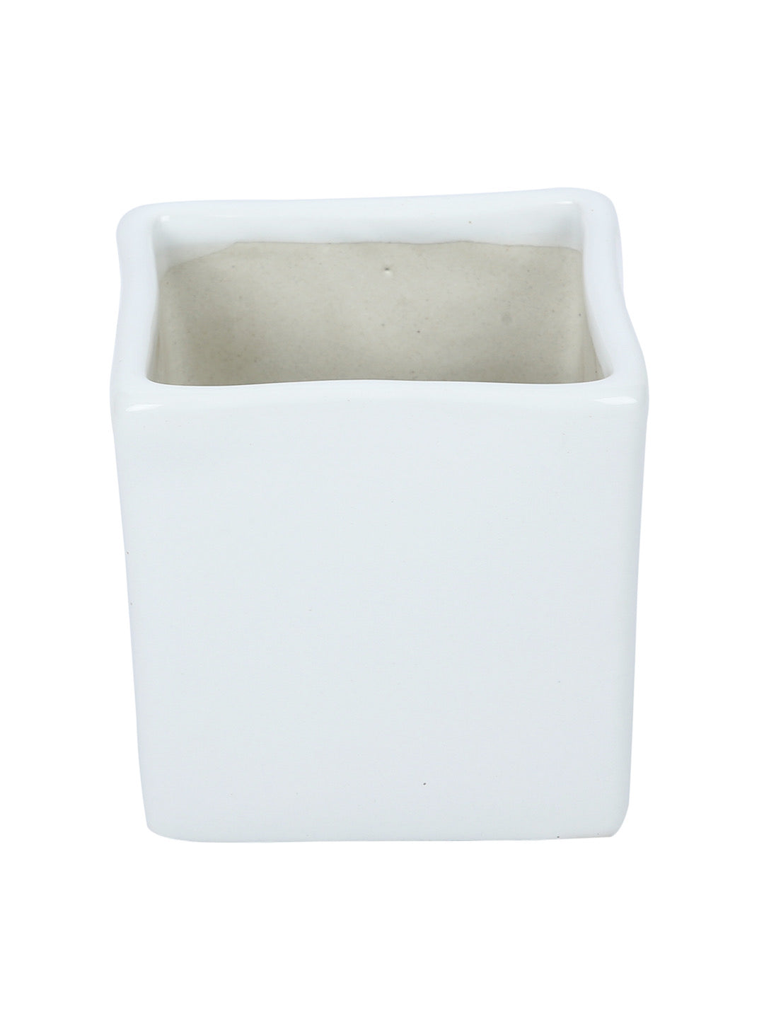 White Square Shaped Planter Pot - Default Title (CERF2186)