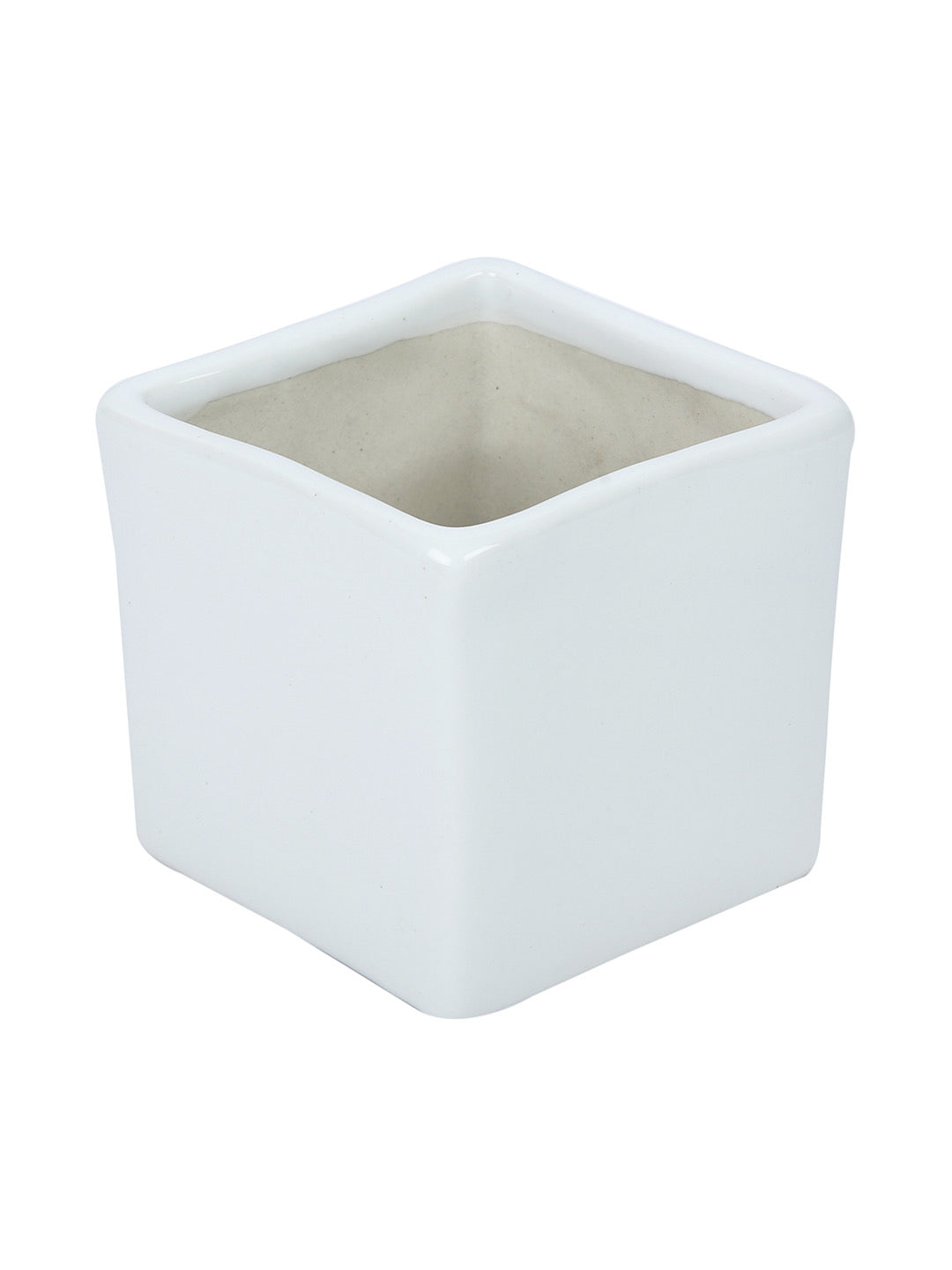 White Square Shaped Planter Pot - Default Title (CERF2186)