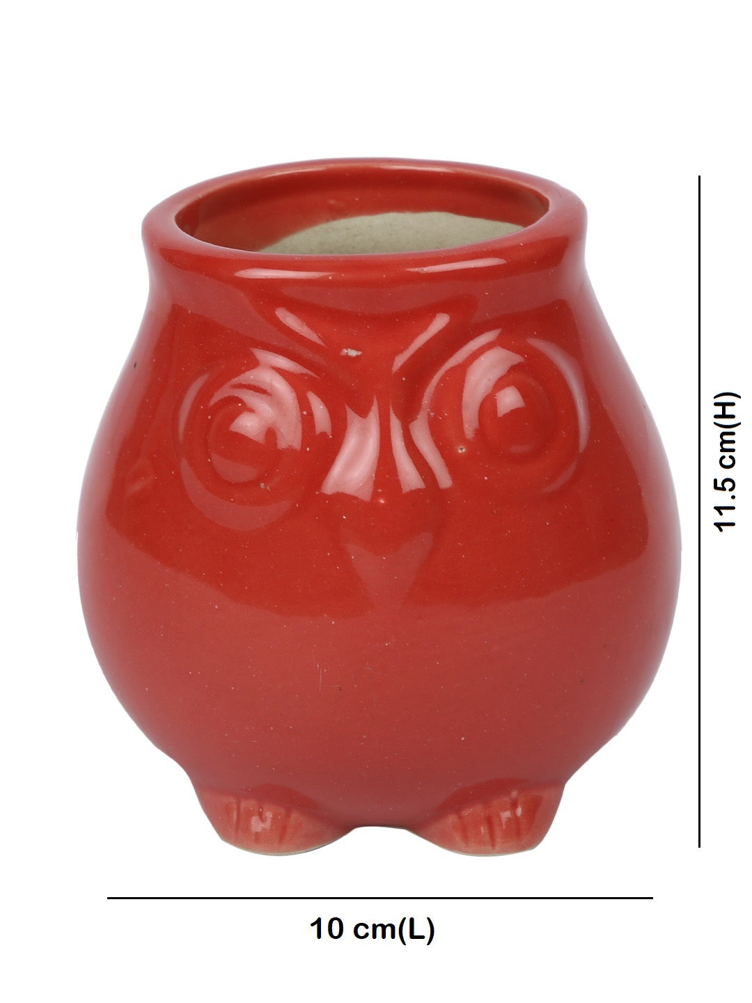 Red Owl Shape Head Mini Planter Pot - Default Title (CERF2191B)