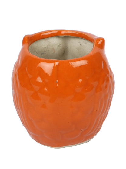 Orange Owl Shaped Pot for Plants - Default Title (CERF2197B)