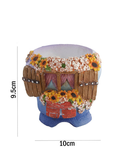 Ceramic Planter with Floral Design - Default Title (CH1745B)