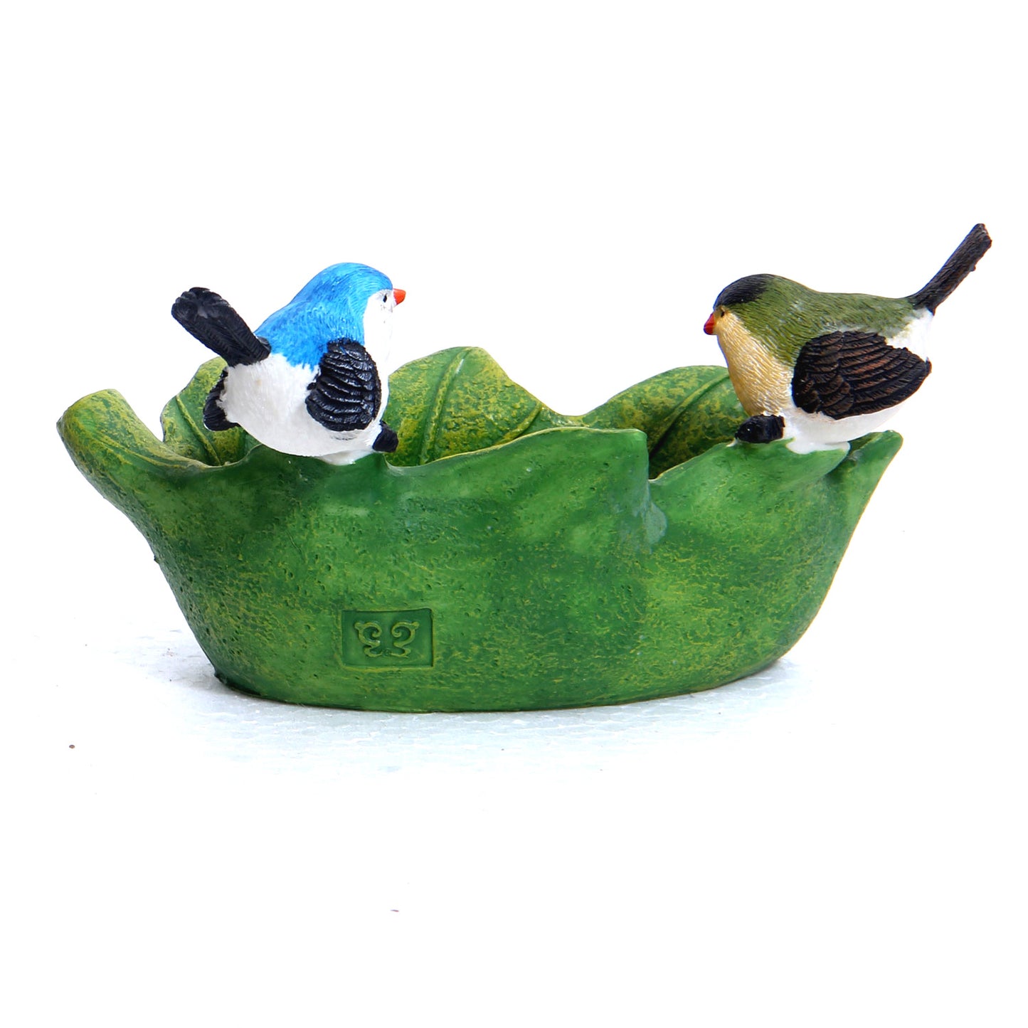 Green Boat Style Planter Pot with Bird Motif - Default Title (CH1748BIRD)