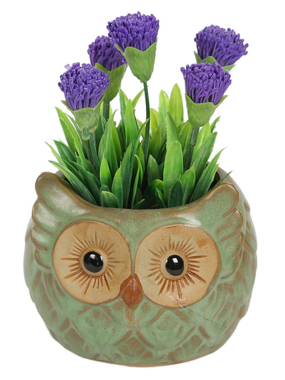Green Owl Design Ceramic Pot - Default Title (CH18388)