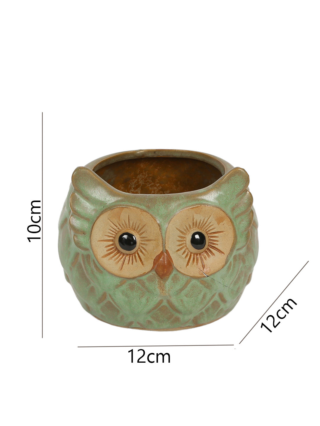 Green Owl Design Ceramic Pot - Default Title (CH18388)