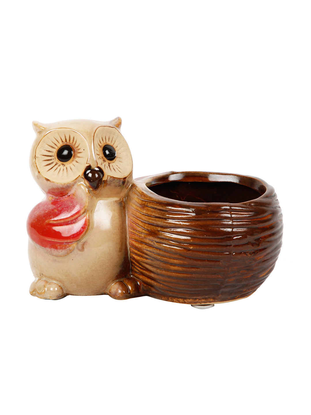 Brown Owl design Ceramic Pot - Default Title (CH18392A)