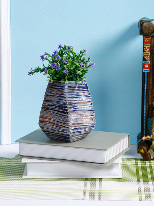 Faceted Multicoloured Ceramic Planter - Default Title (CH20111BL)