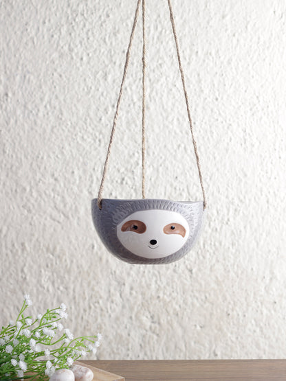 Green Baby face Hanging Ceramic Planter - Default Title (CH20259GR)