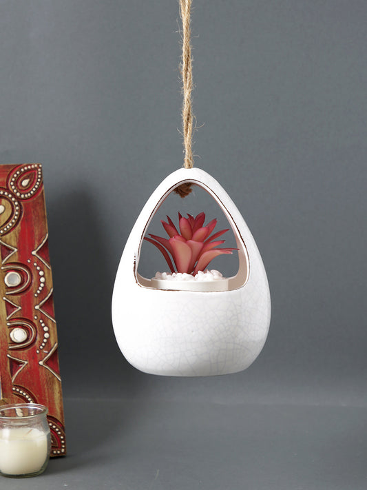 White Ceramic Hanging Planter - Default Title (CH20279WH)