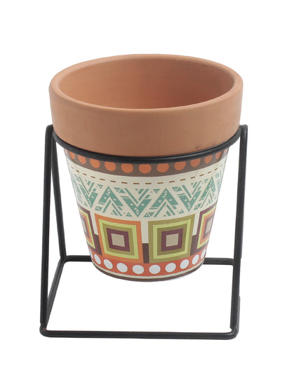 Light Brown Printed Pot with Stand Set - 2 - Default Title (CH20302F_2)