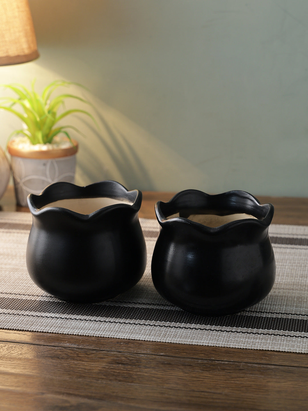 Set Of Two Ceramic Pots - Default Title (CH2065BL_2)