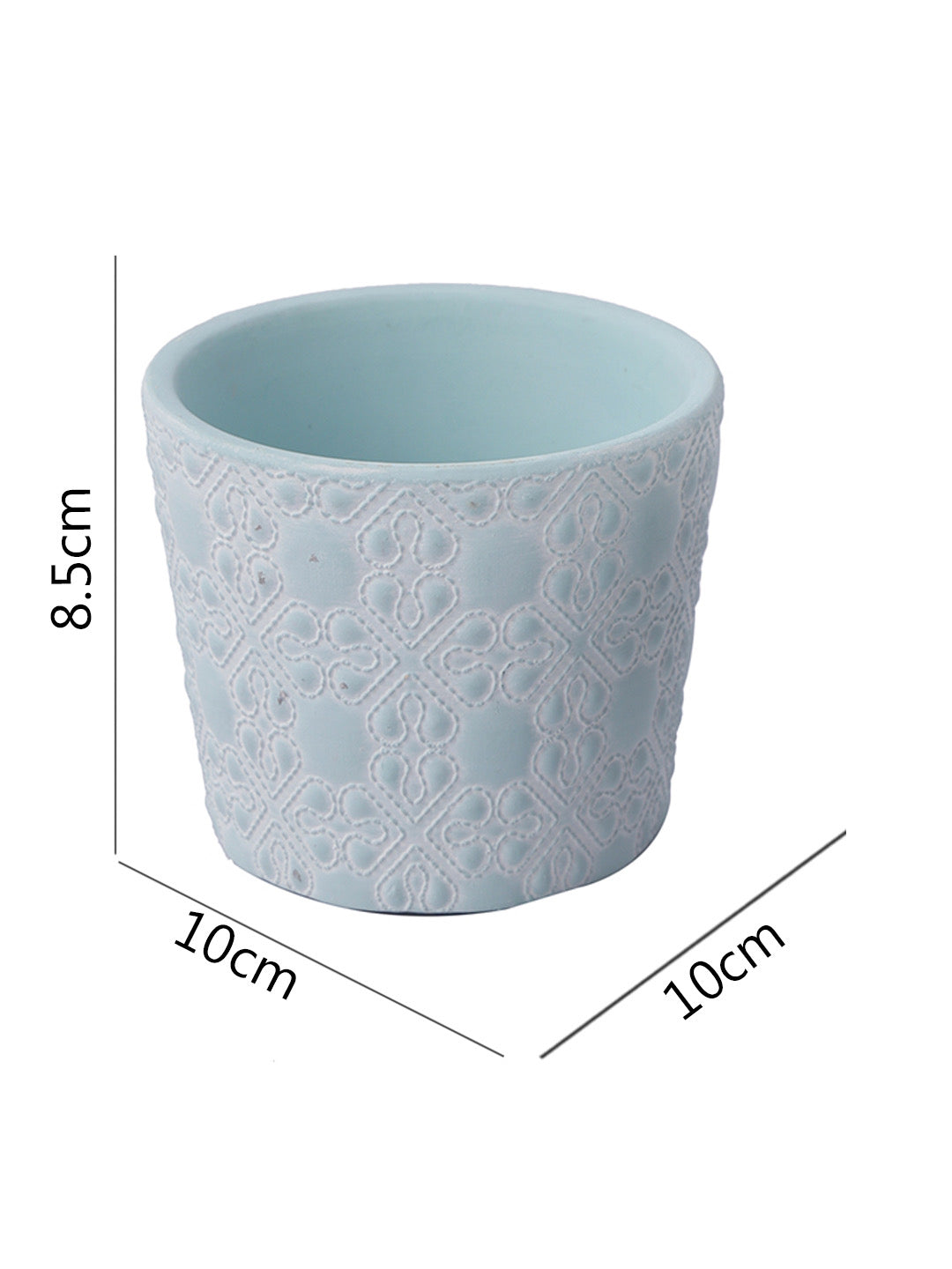 Two Blue and Grey Flower design Planters - Default Title (CH210077_2)