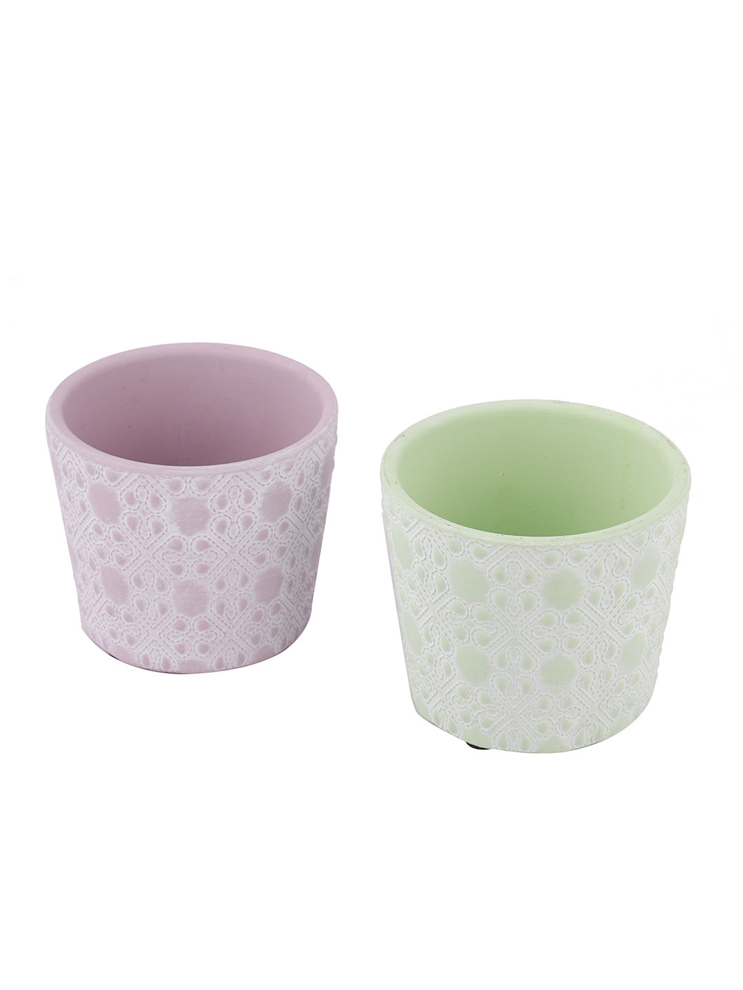 Two Purple and Green Flower design Planters - Default Title (CH210079_2)