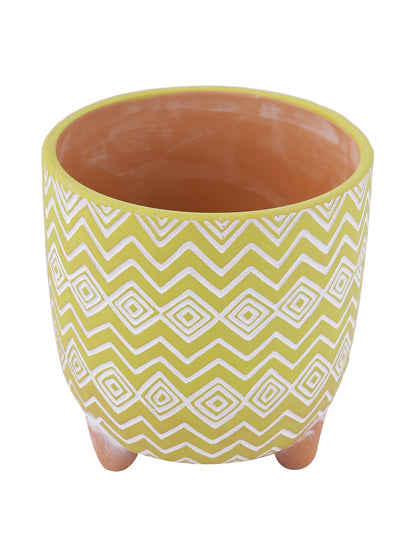 Green Color Planter with Zig Zag design - Default Title (CH210100)